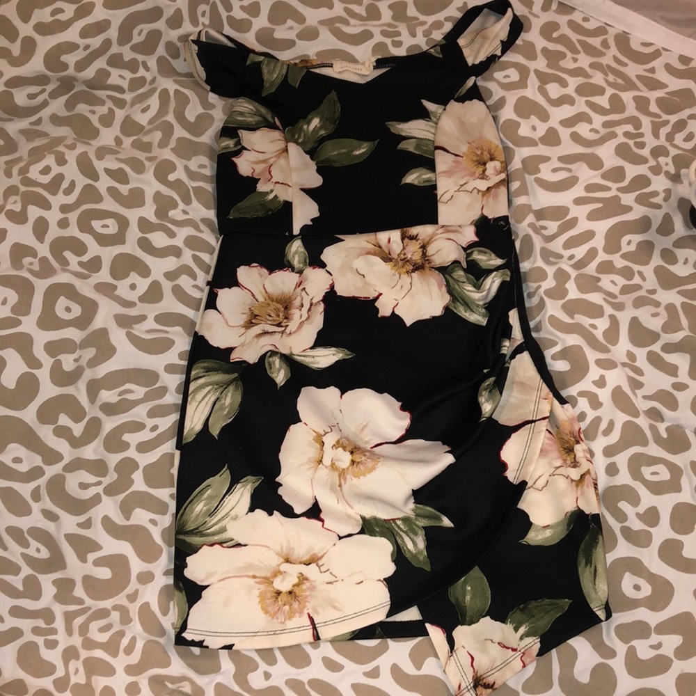 Floral, off the shoulder dress